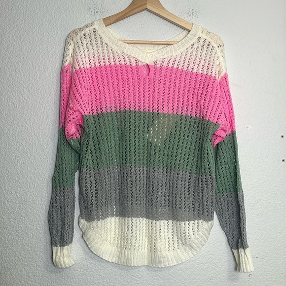 143 Story by Line Up Colorblock Knit Pullover Sweater Womens Size Small NWT - Picture 1 of 9